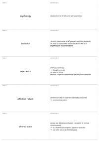 Introduction to Psychology: Key Terms and Definitions