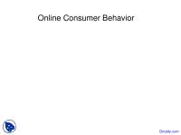 Online Consumer Behavior - Electronic Commerce - Lecture Slides