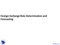 Foreign Exchange Rate Determination - International Financial Management - Lecture Slides