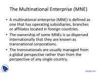 Multinational Enterprise - International Financial Management - Lecture Slides