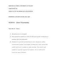 Simplex Method - Linear Programming - Exam