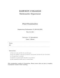 Definition - Engineering Mathematics - Exam - Docsity