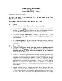 Applicable Law - Civil Procedure - Past Exam