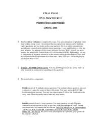 Product Liability Insurance - Civil Procedure - Past Exam