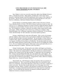 Civil Procedure Case Study: Jane Adams vs. George Cheney and Natural Remedies, Inc.