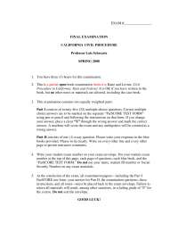 Request to Amend Complaint - Civil Procedure - Past Exam