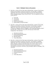 Rules of Civil Procedure - Civil Procedure - Past Exam