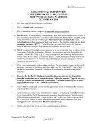 Indemnity between Defendants - Civil Procedure - Past Exam