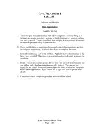 Long Arm Statute - Civil Procedure - Past Exam
