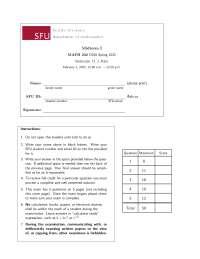 MATH 232 Midterm I Spring 2012