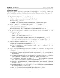 Manner Consistent - Vector Calculus - Exam - Docsity