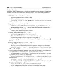 Manner Consistent - Vector Calculus - Solved Exam - Docsity