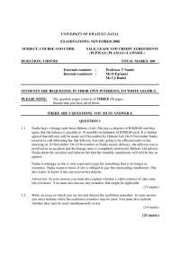 Valid Contract of Sale - Sales Law - Exam