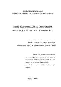 desenvolvimentos das crianças com fissura