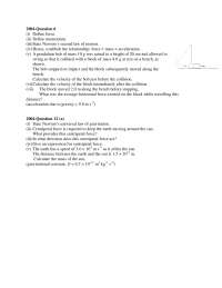 Force and Momentum - General Physics - Exam - Docsity