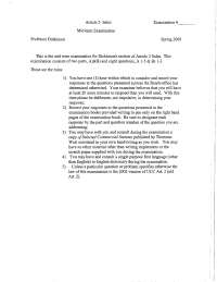 Insurance Salesman - Sales Law - Exam