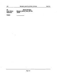 Proposed Merger - Mergers and Acquisitions - Solved Past Exam
