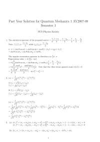 Statistical Operator - Quantum Mechanics - Solved Past Exam