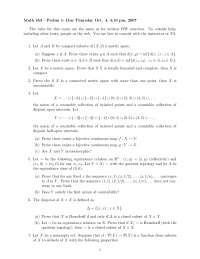 Totally Bounded - Introduction to Topology - Exam