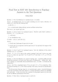 Homeomorphic - Introduction to Topology - Solved Exam