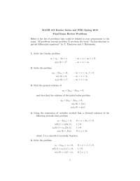 Differential Equations - Fourier Analysis - Exam