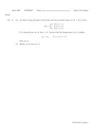 Elastic String - Mathematical Methods - Exam - Docsity