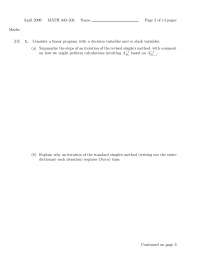Iteration - Linear Programming - Exam