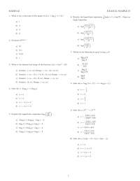 Domain and Range - Calculus with Analytic Geometry - Exam - Docsity