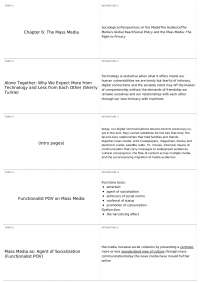 Chapter 6: The Mass Media | SOCI 1101 - Intro to Sociology - Docsity