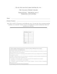 Random Variables - Probability - Exam - Docsity