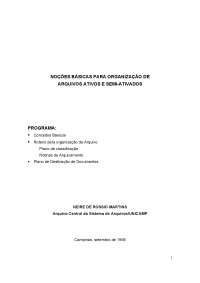 Noções de arquivologia