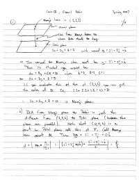 Parameterization - Calculus Three - Solved Exam - Docsity