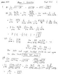 Graphs - Calculus One for Engineers - Solved Exam - Docsity