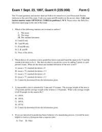 Standard Deviation - Business Statistics - Exam