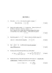 Complex Numbers - Mathematics - Exam - Docsity