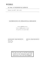 Simplex Algorithm - Statistical Science - Exam