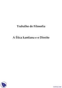 Etica kantiana - trabalho - Filosofia