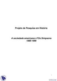 A Sociedade Americana - projeto de Pesquisa - Historia