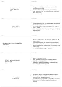 Merchandising and Product Mix: Understanding Consumer Behavior and Product Lines