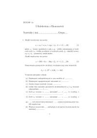Kolokwium z ekonometrii - Notatki - Ekonometria