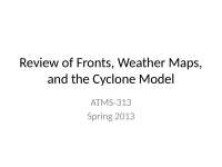 Atmospheric Science: Understanding Fronts, Weather Maps, and Cyclone Model - Prof. Jeffrey