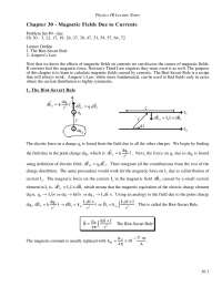 Magnetic Fields Due to Currents - Electricity and Magnetism - Notes ...