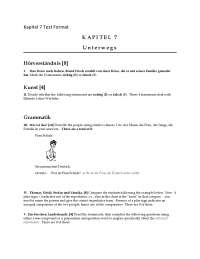Kapitel 7 Test Format for Elementary German | GERM 1102