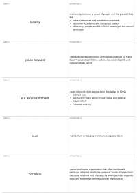 Anthropology Terms: Localities, Anthropologists, and Social Organizations