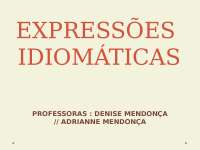 Expressões idiomáticas