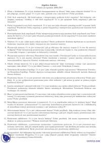 Zagadnienia teoretyczne - Egzamin - Algebra liniowa