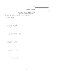 Maximal Surface Area - Calculus I - Exam - Docsity
