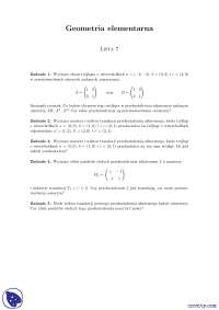 Przekształcenia afiniczne - Ćwiczenia - Geometria elementarna