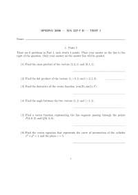 Angle Between Two Vectors - Calculus III - Exam | Exams Advanced ...
