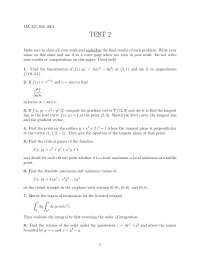 Gradient Vector - Calculus III - Exam - Docsity